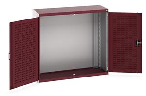 40014016.** cubio cupboard with louvre doors. WxDxH: 1300x525x1200mm. RAL 7035/5010 or selected